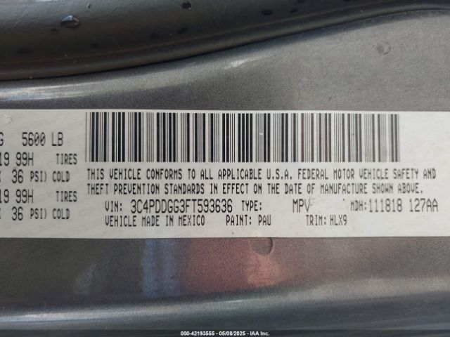 3C4PDDGG3FT593636 Dodge Journey Crossroad