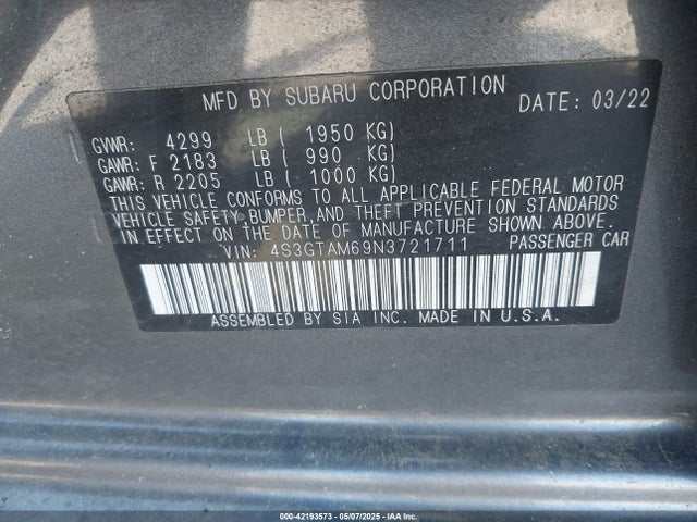 4S3GTAM69N3721711 Subaru na