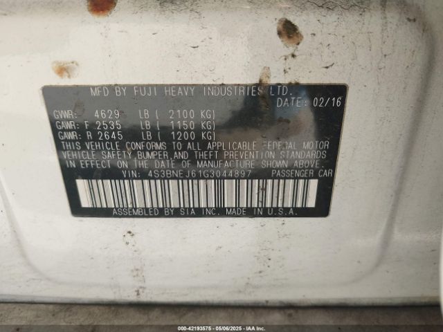 4S3BNEJ61G3044897 Subaru Legacy 3.6r Limited