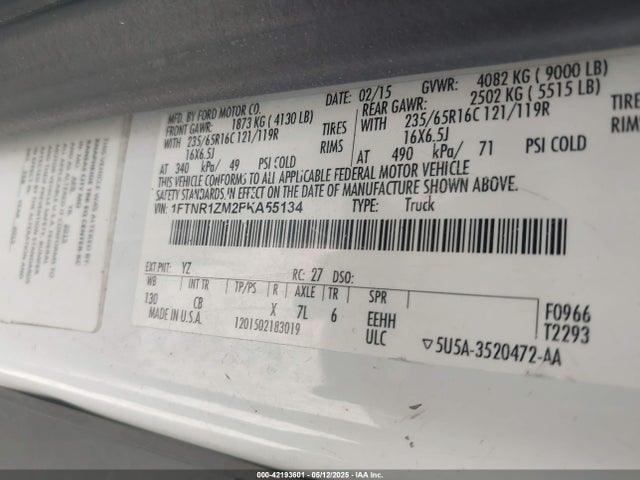 1FTNR1ZM2FKA55134 Ford Transit-250
