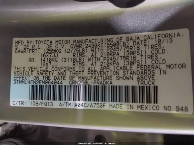 3TMMU4FN2EM064044 Toyota Tacoma Base V6