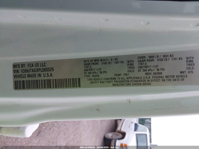 1C6HJTAGXPL565529 Jeep Gladiator Sport 4x4