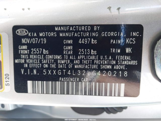5XXGT4L32LG420218 KIA Optima Lx