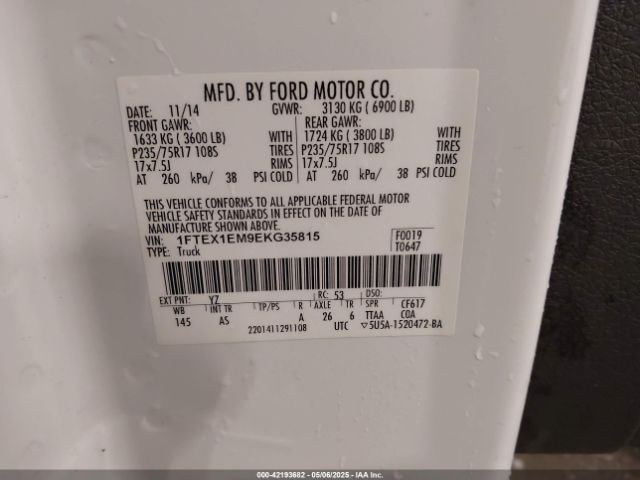 1FTEX1EM9EKG35815 Ford F-150 Xl