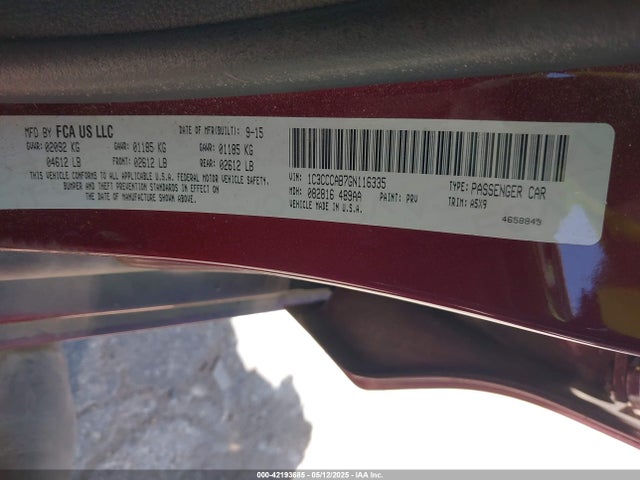Chrysler 200 Limited 2016 1C3CCCAB7GN116335 Image 9