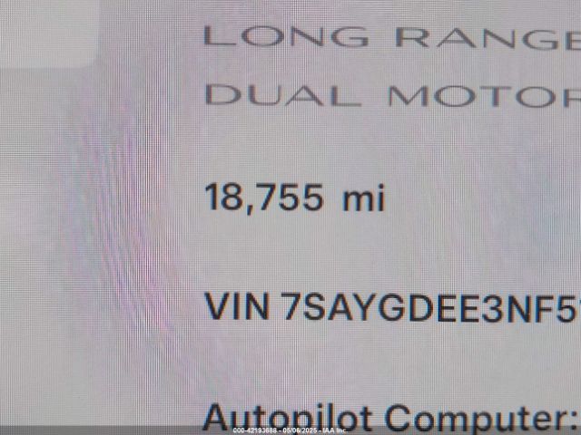 7SAYGDEE3NF513510 Tesla Model Y Long Range Dual Motor All-wheel Drive