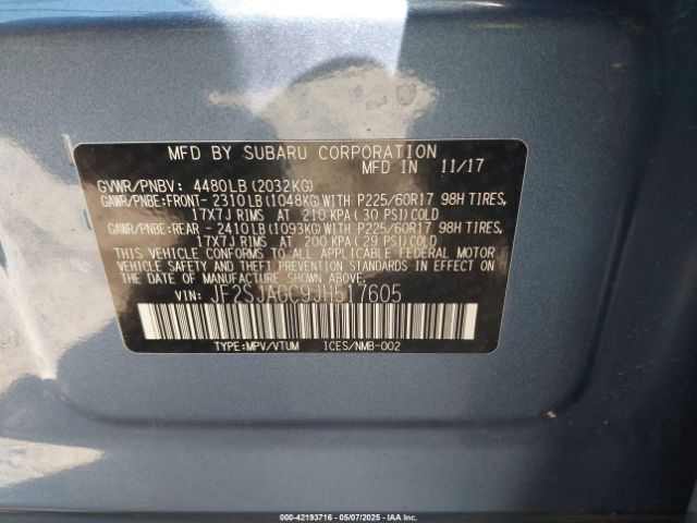 JF2SJAGC9JH517605 Subaru Forester 2.5i Premium