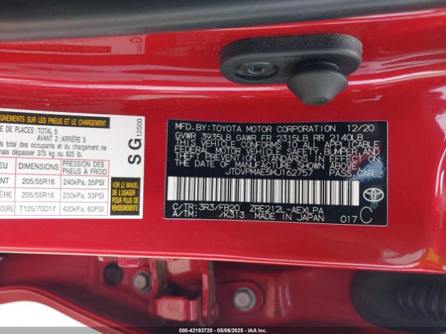 2021 TOYOTA COROLLA JTDVPMAE5MJ162757 Photo 8