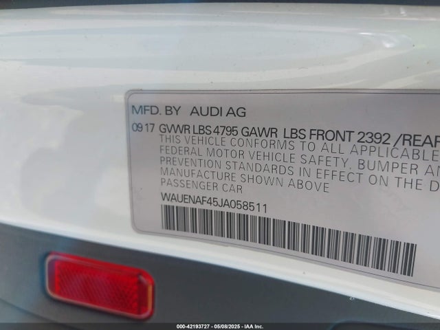 WAUENAF45JA058511 Audi 2018