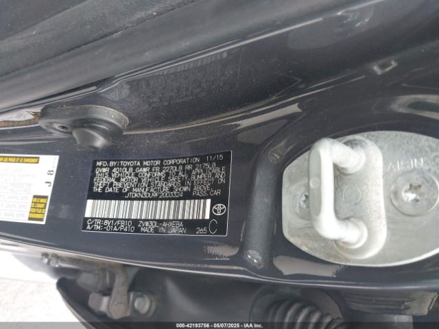 JTDKN3DU9F2003324 Toyota 2zr-fxe+3jm