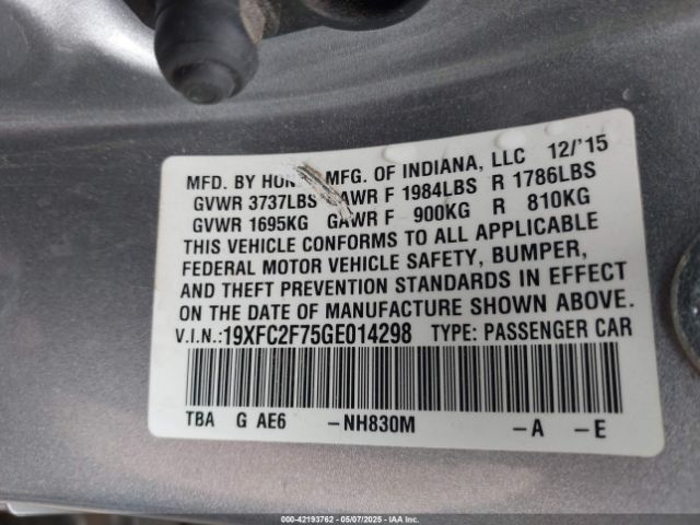 19XFC2F75GE014298 Honda CIVIC EX