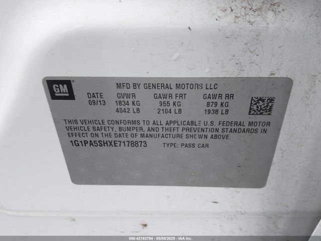 1G1PA5SHXE7178873 Chevrolet Cruze Ls Auto