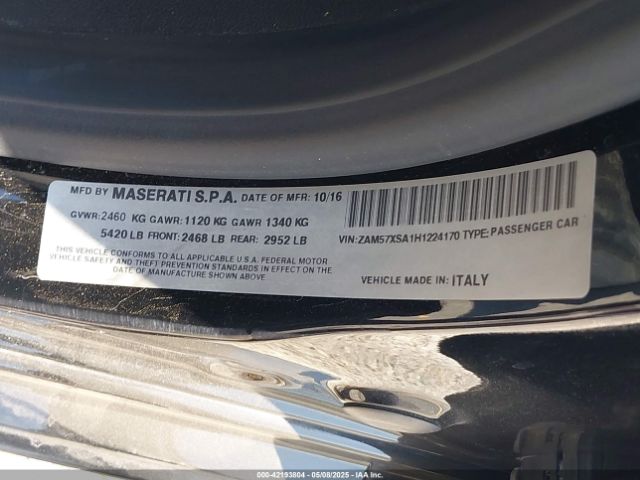 ZAM57XSA1H1224170 Maserati Ghibli