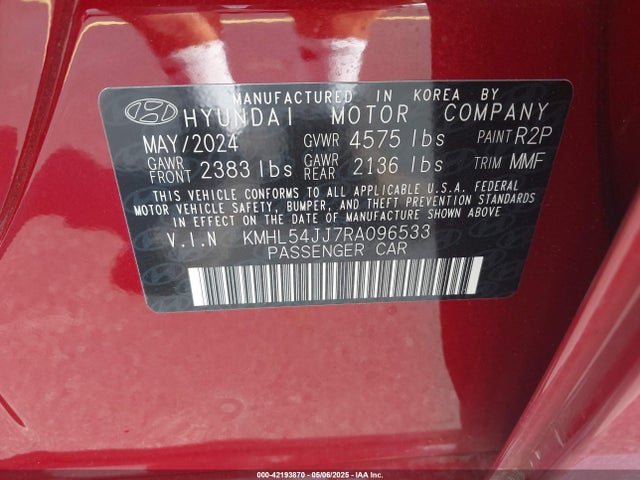 KMHL54JJ7RA096533 Hyundai Sonata Hybrid Limited