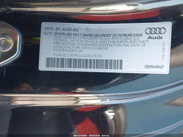 2010 AUDI S5 WAUCVAFR2AA062339 Photo 8