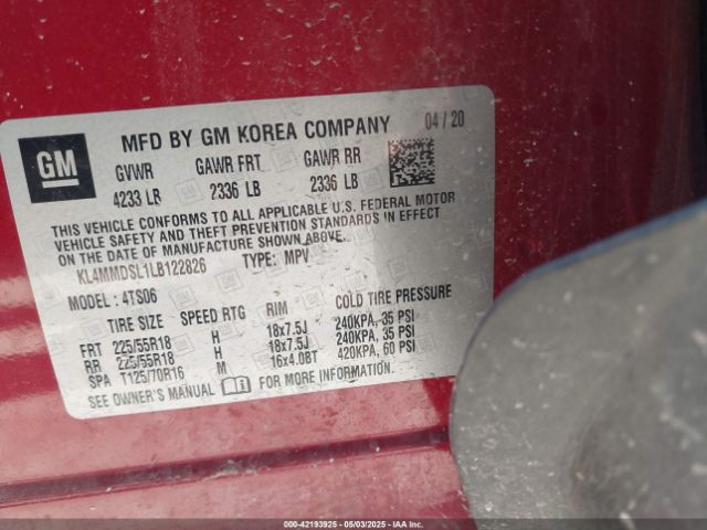 KL4MMDSL1LB122826 Buick Encore Gx Fwd Select