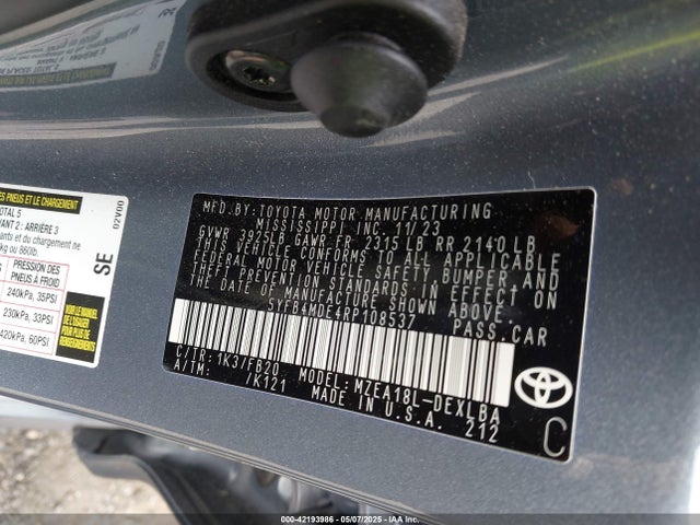 Toyota COROLLA LE 2024 5YFB4MDE4RP108537 Image 9