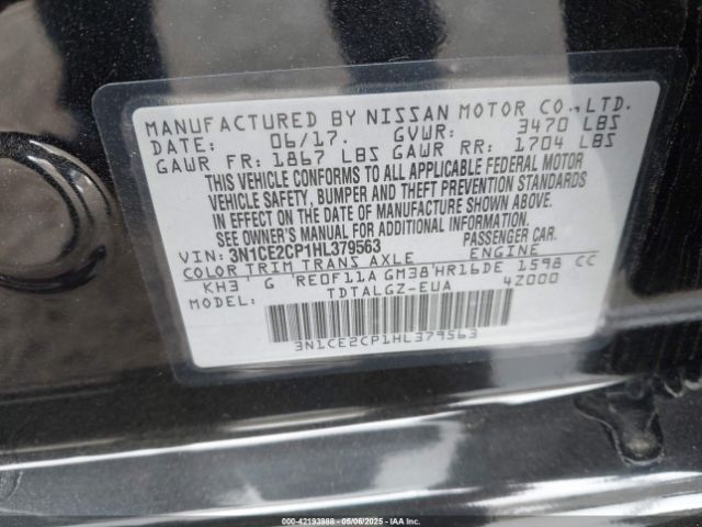 3N1CE2CP1HL379563 Nissan Versa Note Sr