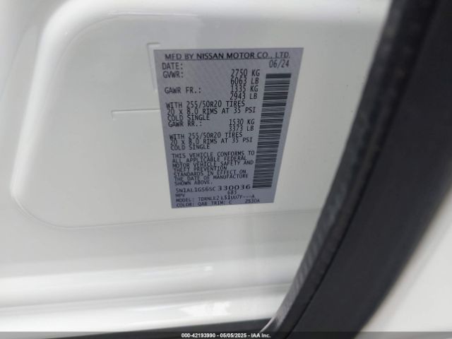 5N1AL1GS6SC330036 Infiniti Qx60 Sensory Awd