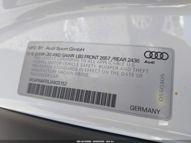 WUAPWAF55JA903152 Audi Rs 5 2.9t