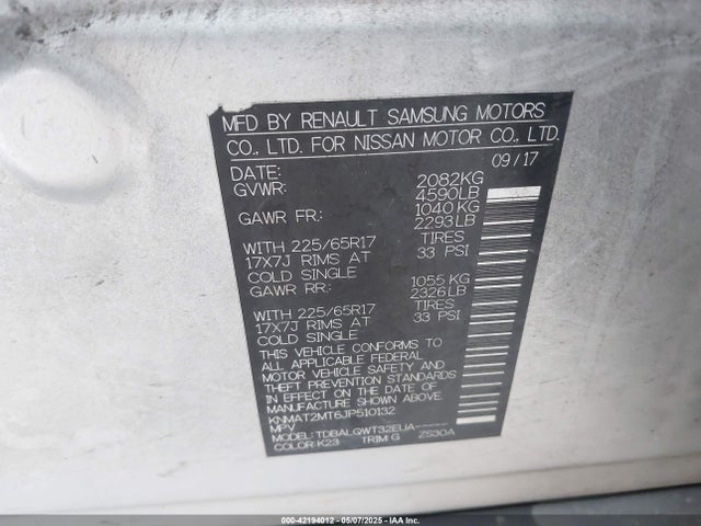 Nissan ROGUE SV 2018 KNMAT2MT6JP510132 Image 9