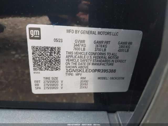 2023 CHEVROLET TAHOE 1GNSKLED0PR395388 Photo 8
