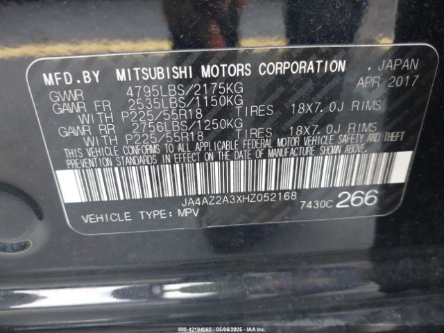 JA4AZ2A3XHZ052168 Mitsubishi Outlander Es