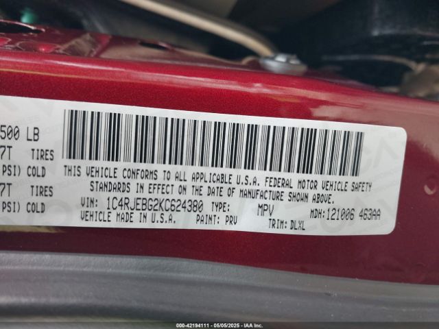 2019 JEEP GRAND CHEROKEE 1C4RJEBG2KC624380 Photo 8