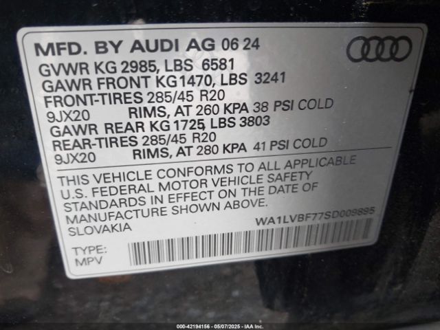 2025 AUDI Q7 WA1LVBF77SD009895 Photo 8