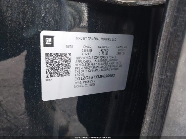 1G1ZG5STXMF030903 Chevrolet Malibu Fwd Rs