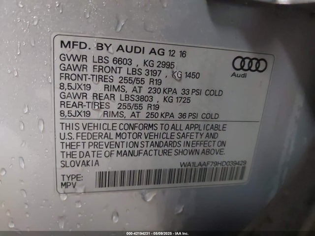 2017 AUDI Q7 WA1LAAF79HD039429 Photo 8