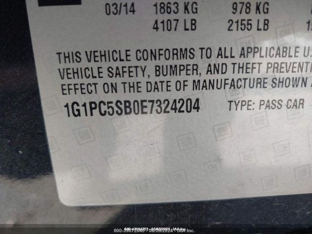 1G1PC5SB0E7324204 Chevrolet Cruze 1lt Auto