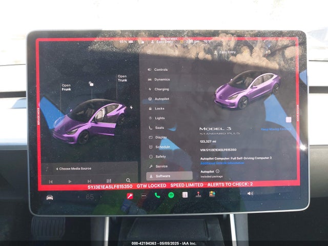 5YJ3E1EA5LF615350 Tesla Model 3 Standard Range Plus Rear-wheel Drive/standard Range Rear-wheel Drive