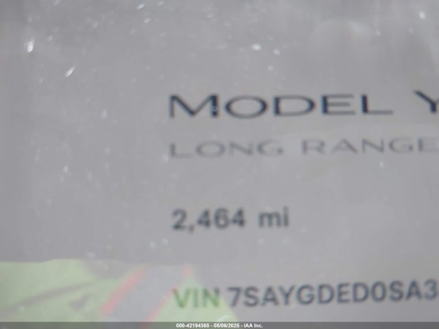 7SAYGDED0SA357958 Tesla Model Y Long Range Dual Motor All-wheel Drive