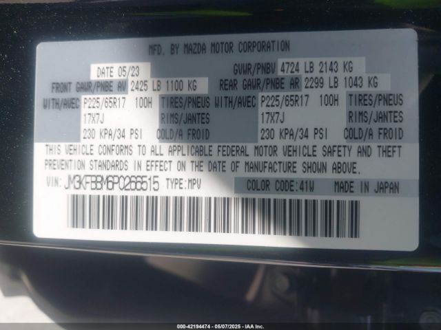 JM3KFBBM6P0266515 Mazda Cx-5 2.5 S Select