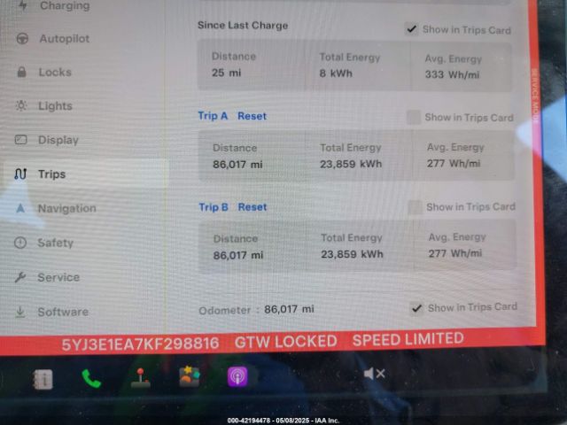 5YJ3E1EA7KF298816 Tesla Model 3 Long Range/mid Range/standard Range/standard Range Plus