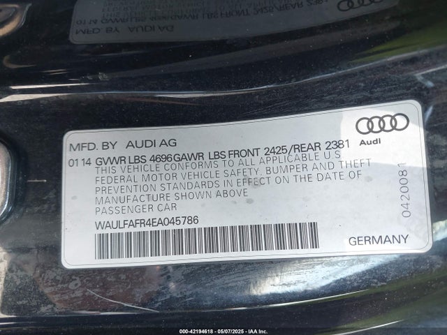 2014 AUDI A5 WAULFAFR4EA045786 Photo 8
