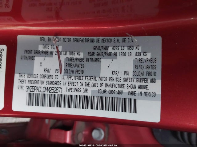 3MZBPACL0MM252671 Mazda py