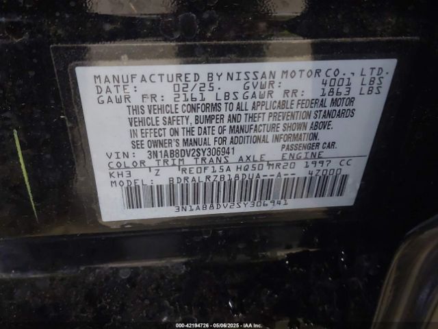 3N1AB8DV2SY306941 Nissan SENTRA SR