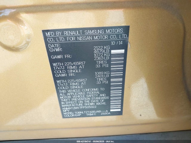 Nissan 2015 2015 KNMAT2MV7FP505322 Image 9
