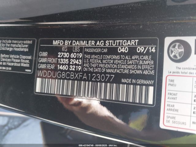 WDDUG8CBXFA123077 Mercedes-Benz 2015