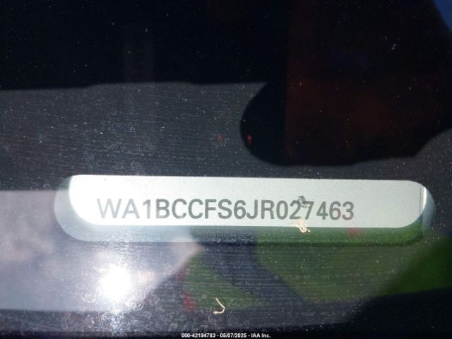 WA1BCCFS6JR027463 Audi 2018