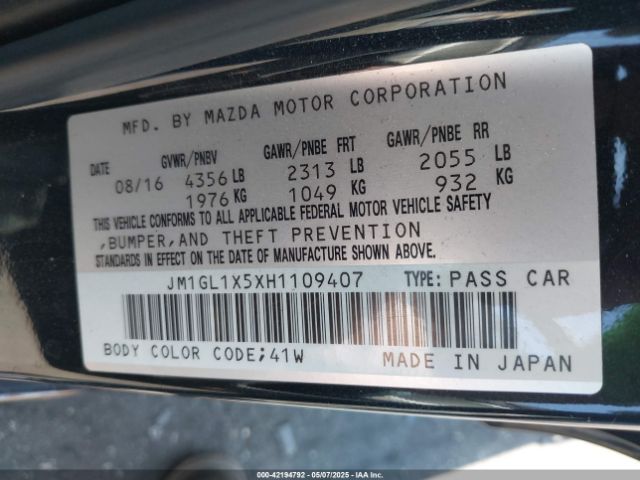 JM1GL1X5XH1109407 Mazda Mazda6 Grand Touring
