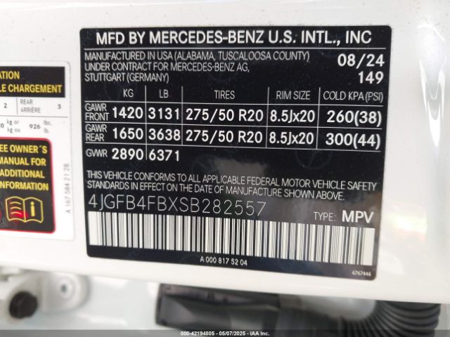 4JGFB4FBXSB282557 Mercedes-Benz Gle 350 4matic