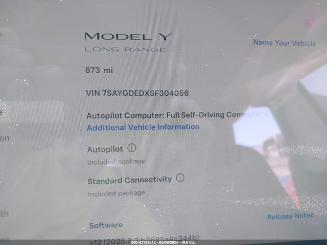 2025 TESLA MODEL Y 7SAYGDEDXSF304056 Photo 6