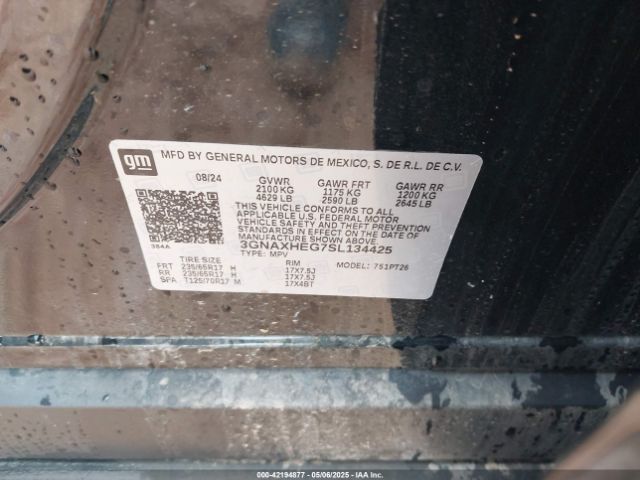 2025 CHEVROLET EQUINOX 3GNAXHEG7SL134425 Photo 8