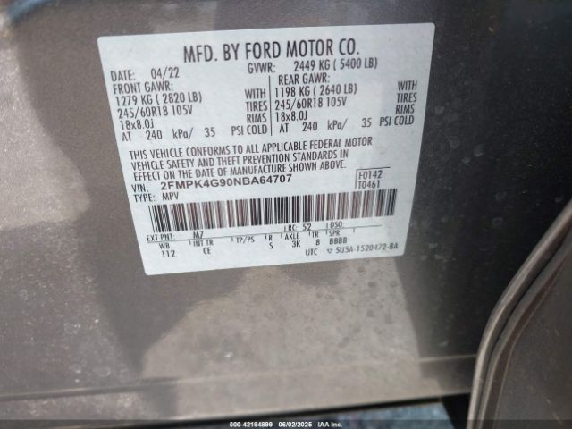 2022 FORD EDGE 2FMPK4G90NBA64707 Photo 8