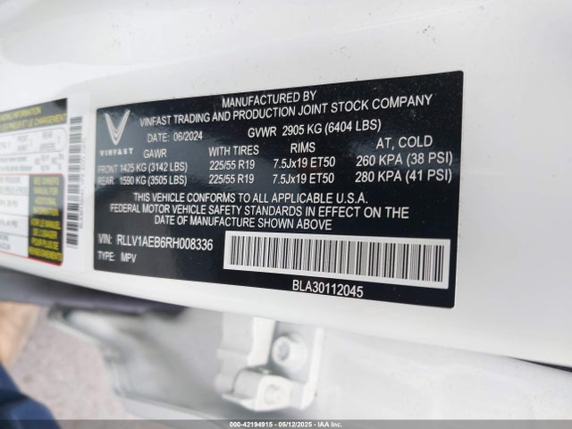 Vinfast 2024 2024 RLLV1AEB6RH008336 Image 9