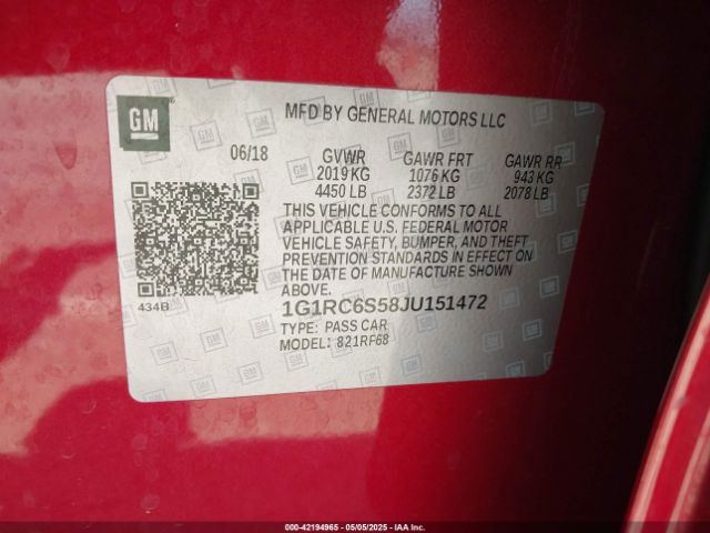 2018 CHEVROLET VOLT 1G1RC6S58JU151472 Photo 8