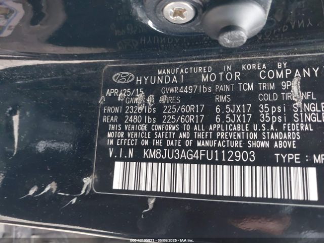 KM8JU3AG4FU112903 Hyundai TUCSON SE